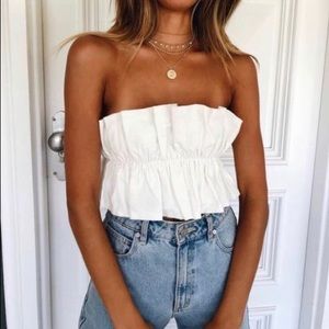 Princess Polly tie back ruffle tube top
